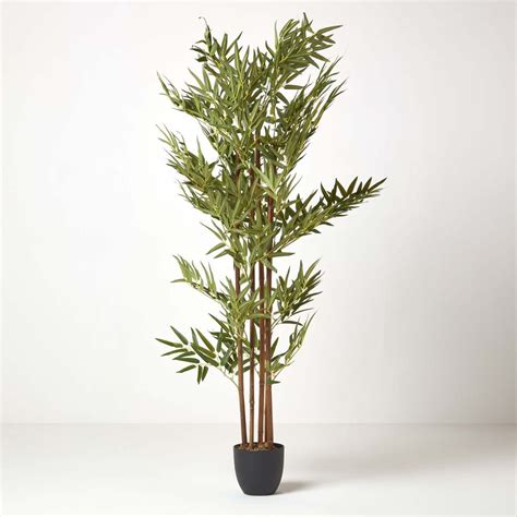 Green 5ft Bamboo Tree Artificial Plant With Pot 155 Cm