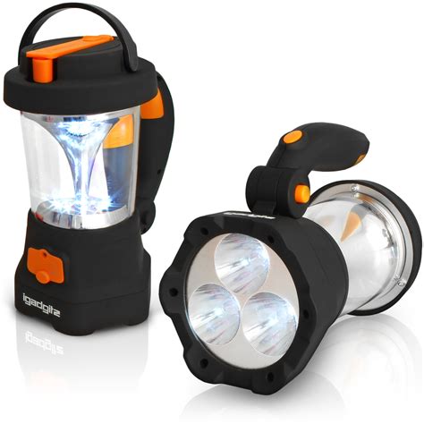 4 In 1 Wind Up Dynamo Rechargeable 3 Led Spotlight Torch 10 Led Lantern