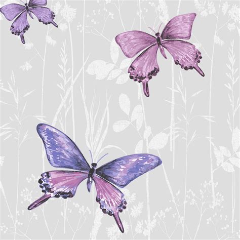 Flutter Pink And Purple Butterfly Glitter Effect Wallpaper