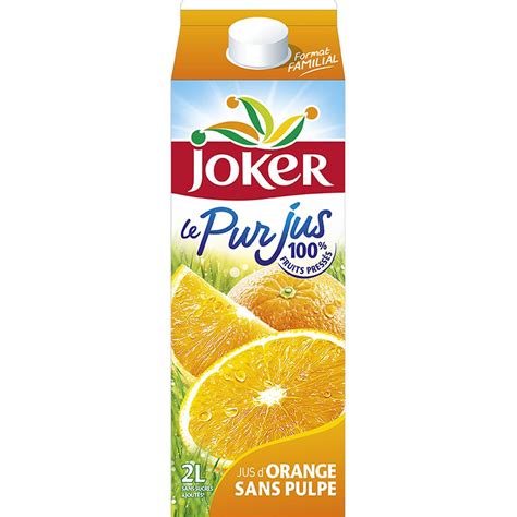 Joker Pur Jus Dorange Sans Pulpe 2l Pas Cher Auchanfr