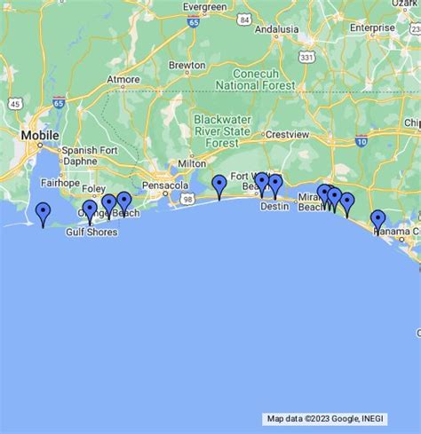 Map Of Florida Panhandle Beaches Map Of The Usa With State Names