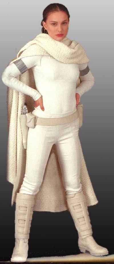 Star Wars Padme Amidala Arena Outfit With Cloak Front View Costume