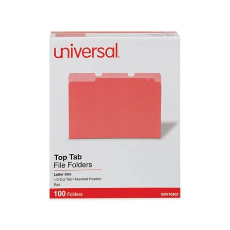 Universal Deluxe Colored Top Tab File Folders Unv10503