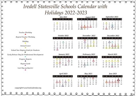 Iredell Statesville Schools Calendar With Holidays 2022 2023