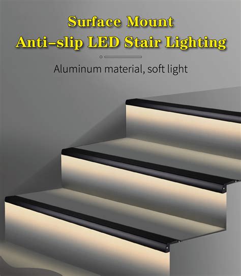 Buried Lamp Staircase Step Light Aluminum Curved Insert 3mm Stair Nosing Abrasive Cast Led Stair