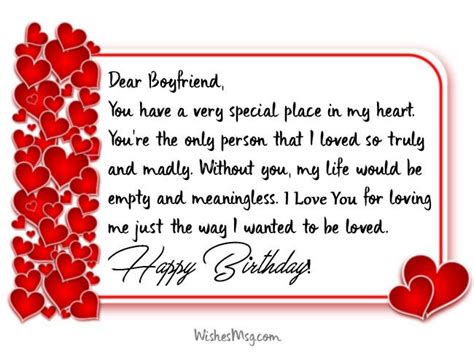 Birthday Wishes For Boyfriend Romantic Birthday Messages Wishesmsg