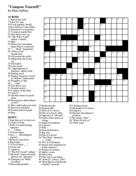Just click on a link to open a printable pdf version of the desired worksheet. November | 2012 | Matt Gaffney's Weekly Crossword Contest ...