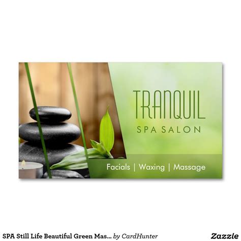 Spa Still Life Beautiful Green Massage Salon Business Card
