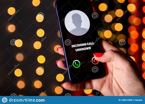 Phone Call From Unknown Number Scam Fraud Or Phishing With Smartphone Concept Stock Image