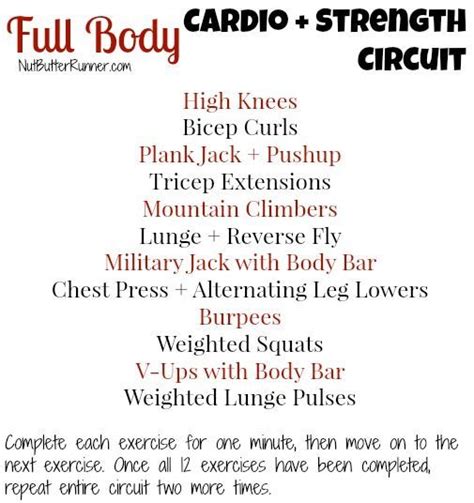 Full Body Cardio Strength Circuit Nut Butter Runner Full Body