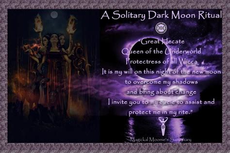 Solitary Dark Moon Ritual New Moon Rituals Dark Moon Moon Spells