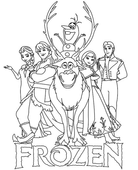 Frozen Logowszyscy Bohaterowie Kolorowanka Do Druku Kolorowanki Do