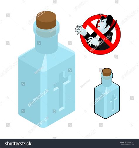 Holy Water Bottle Against Vampires Vector De Stock Libre De Regalías