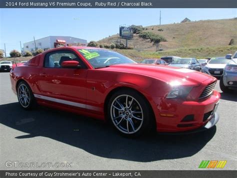 Ruby Red 2014 Ford Mustang V6 Premium Coupe Charcoal Black Interior