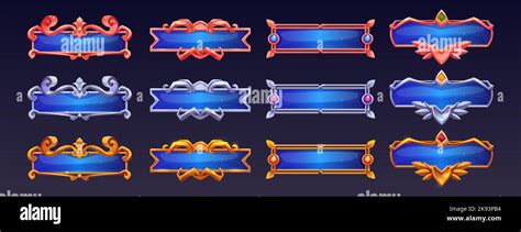 Game Ui Frames Gold Silver Copper Medieval Menu Element Buttons Or