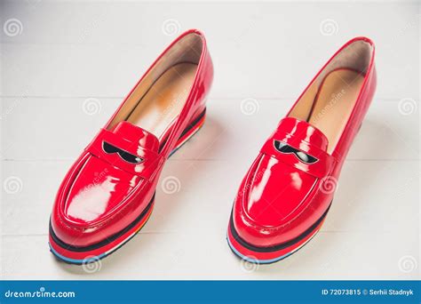 Red Shoes Stylish Patent Leather Shoes Stock Image Image Of Patent