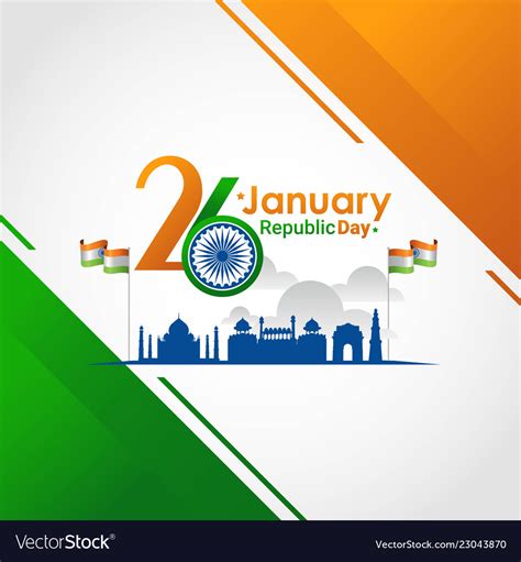 The main festivities for australia day always occurs on 26 january even if the public holiday is moved to an alternate date. Indian republic day 26 january Royalty Free Vector Image