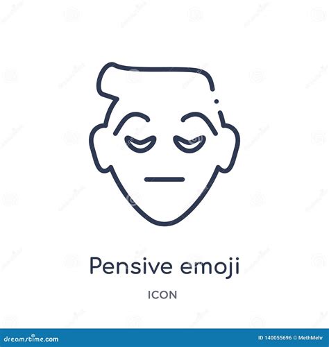 Linear Pensive Emoji Icon From Emoji Outline Collection Thin Line