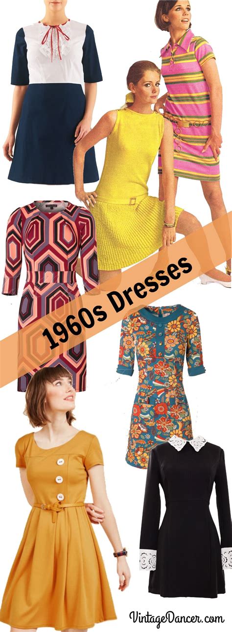 1960s Style Dresses Retro Inspired Fashion Vintage Dresses 1960s
