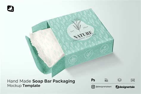 Handmade Soap Bar Packaging Mockup Design Cuts