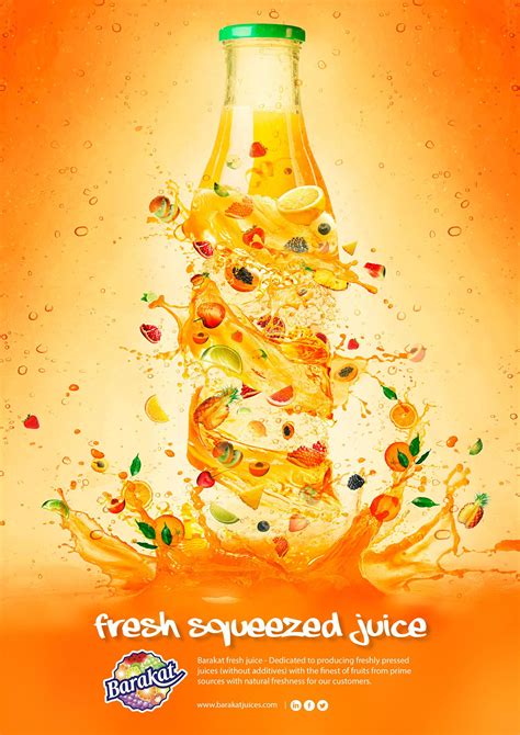 Barakat Fresh Juice On Behance Juice Advertising Juice Poster Best