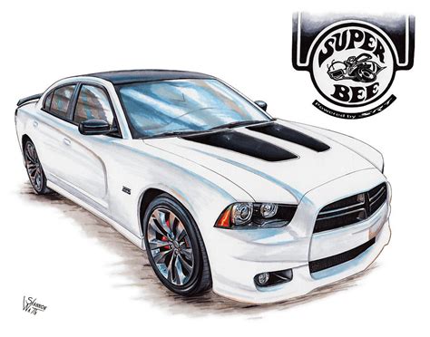2014 Dodge Charger Super Bee Drawing By Shannon Watts Pixels