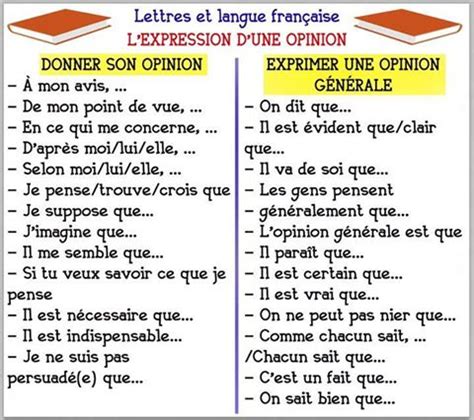 Apprenons le français L expression d une opinion