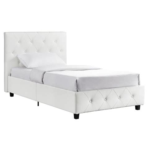 dhp dakota faux leather upholstered platform bed queen hanaposy