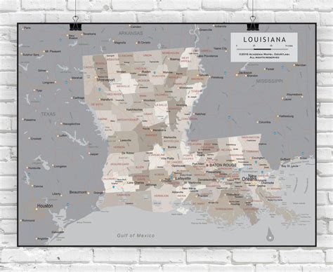 Louisiana Wall Map Executive World Maps Online