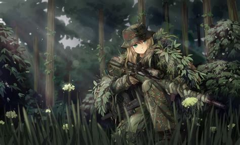 Fondos De Pantalla Bosque Pistola Arte Fantasía Anime Chicas