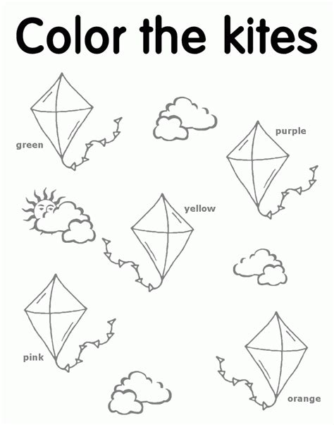 Hot air balloon party printable coloring page. Preschool Kite Az Coloring Pages - Coloring Home