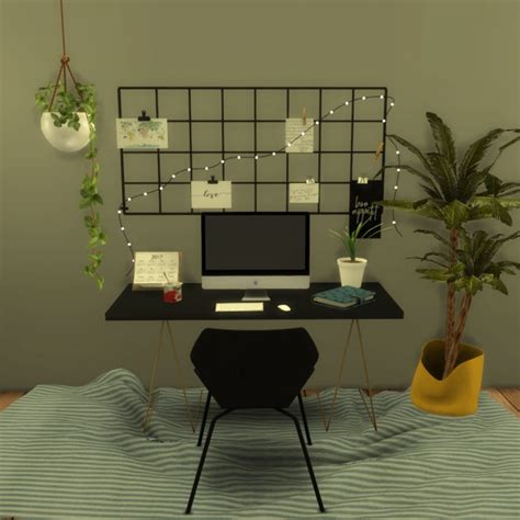 Wall Grid With String Light At Leo Sims Sims 4 Updates