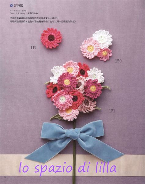 Queste forme possono quindi essere utilizzate come motivi in. lo spazio di lilla: Bouquets di fiori all'uncinetto con schemi / bouquets of crochet flowers ...