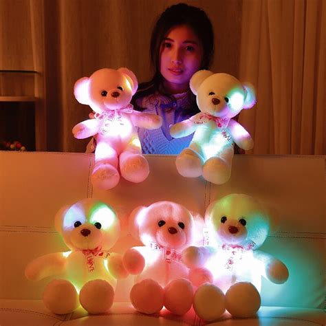 35cm Lighting Stuffed Animal Luminous Plush Toys Stuffed Bear Teddy