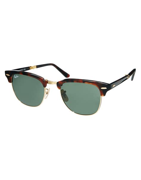 Lyst Ray Ban Clubmaster Sunglasses In Green For Men