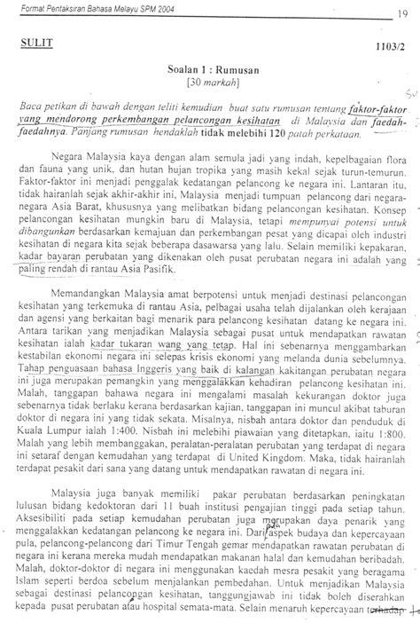 Contoh soalan rumusan bahasa melayu tingkatan 4 info. Contoh Rumusan Folio Bahasa Melayu - Contoh Jen