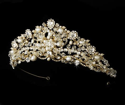 Swarovski And Freshwater Pearl Bridal Tiara Elegant Bridal Hair Accessories