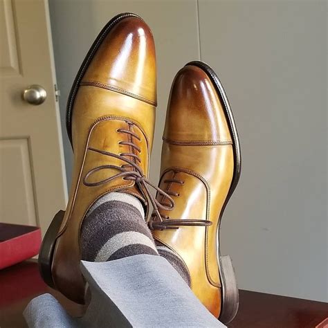 Handmade Mens Tan Color Leather Oxfords Shoes Mens Tan Color Leather Dress Leather Dress Shoes