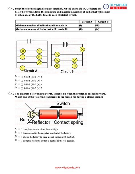 Electricity And Circuits Worksheet 08 Download This Class 6 Science