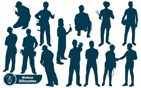 Construction Workers Or Labor Silhouette Graphic By Adopik · Creative