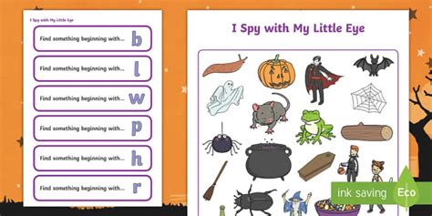 Halloween Themed I Spy Cvc Words Worksheet Teacher Made