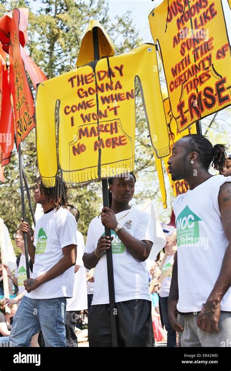 African American Marchers Protesting Racism At The May Day Parade In