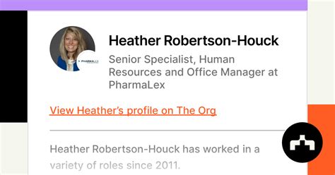 Heather Robertson Houck Senior Specialist Human Resources And Office