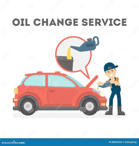 Oil Change Service Stock Vector Illustration Of Repair 88826030