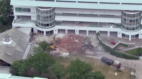 Skycam 9 Over Demolition At Arlington Park Wgn Tv