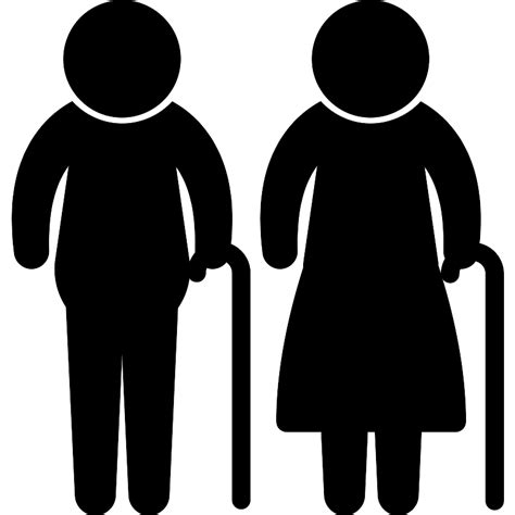 Elderly Couple Silhouettes With Canes Vector Svg Icon Svg Repo
