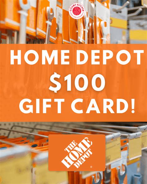 Home Depot 100 T Card Giveaway • Steamy Kitchen Recipes Giveaways