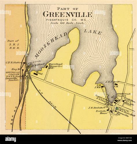 Map Of Greenville 1890 Stock Photo Alamy