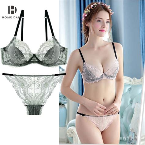 Ultra Thin Sexy Transparent Bra Big Chest Small Lace Mesh Push Up Anti