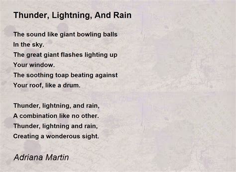 Thunder Lightning And Rain Thunder Lightning And Rain Poem By